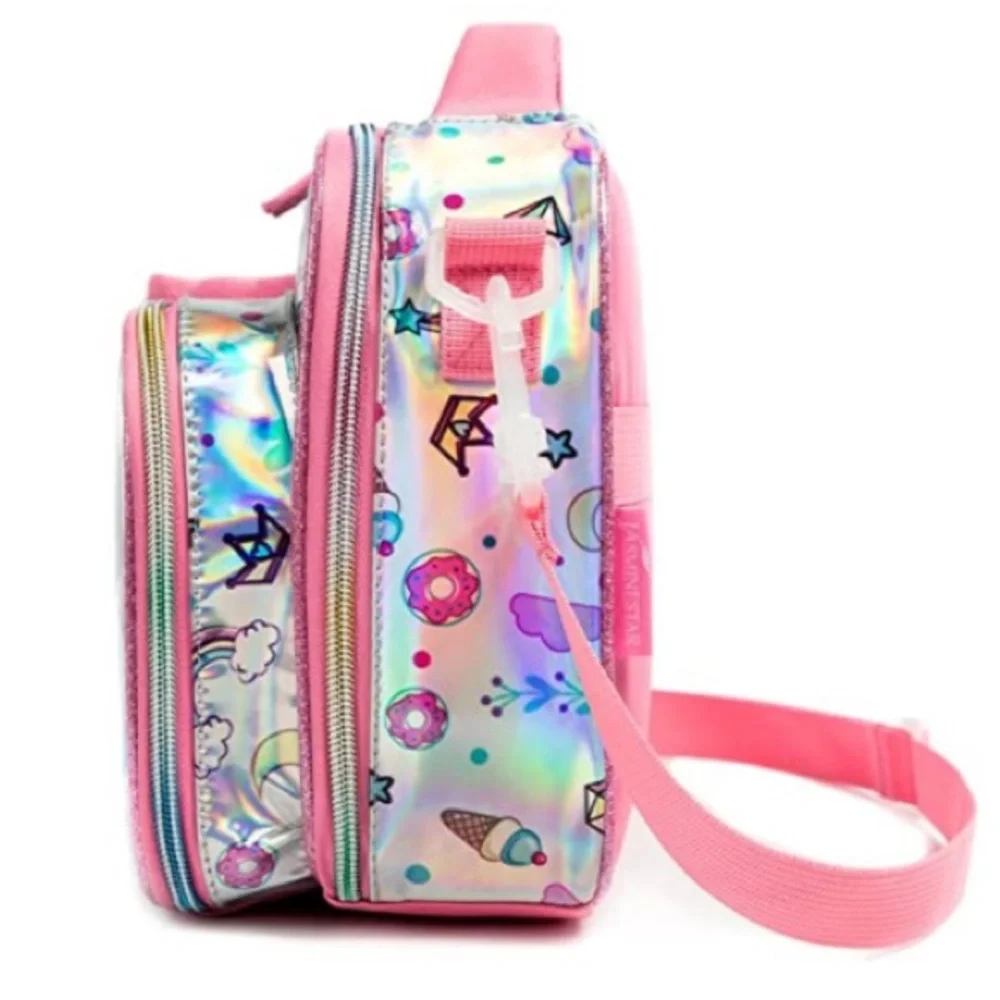 NEW! Insulated Unicorn Lunch Tote Adjustable Shoulder Strap Durable Handle Pink